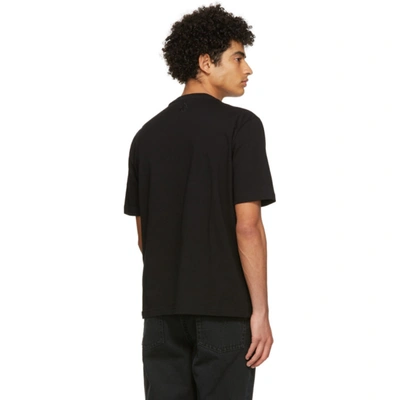 Shop Lanvin Black Embroidered Regular T-shirt In 10 Black