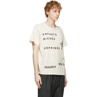 Shop Enfants Riches Deprimes Off-white 'kick The Tragedy' T-shirt In White/black