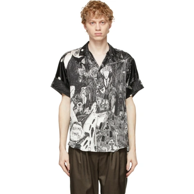 Shop Enfants Riches Deprimes Black Silk Rudimentary Peni Shirt In Black/white