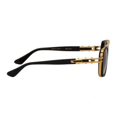 Shop Dita Black And Gold Lxn-evo Sunglasses In 01 Blkylwgld