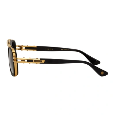 Shop Dita Black And Gold Lxn-evo Sunglasses In 01 Blkylwgld