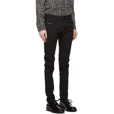 Shop Diesel Black Sleekner Jeans In 02 Black