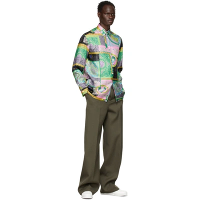 Shop Versace Multicolor Silk Barocco Patchwork Shirt In 5x000 Mutli