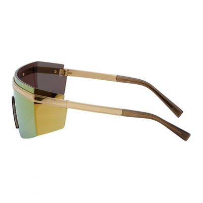 Shop Versace Yellow Rock Icon Sunglasses In Gold/mirgol