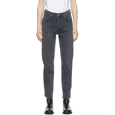 Shop Citizens Of Humanity Grey High-rise Charlotte Jeans In Whisper