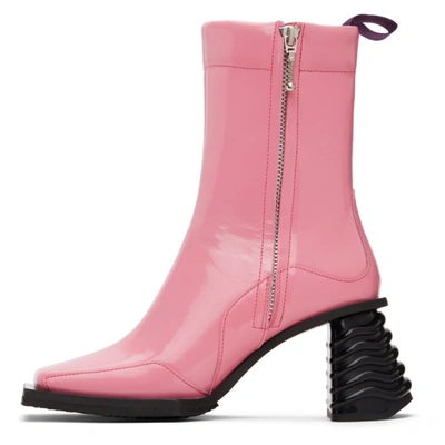 Shop Eytys Pink Leather Gaia Boots In Bubblegum