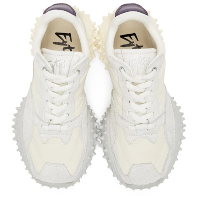 Shop Eytys Off-white & Grey Suede Fugu Sneakers