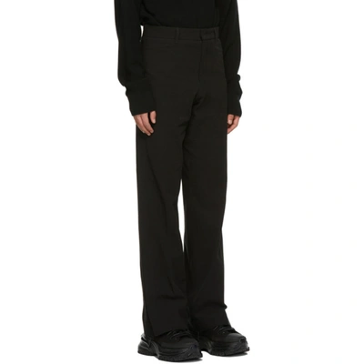 Shop Wooyoungmi Black Cotton Straight Trousers In Black 935b