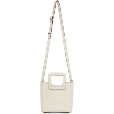 Staud Shirley Mini Snake-effect Leather Shoulder Bag In Cream Contrast