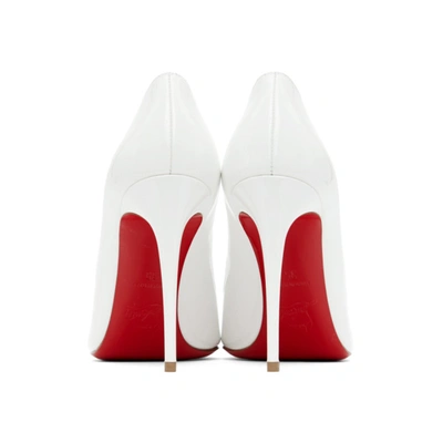 Shop Christian Louboutin White Patent Hot Chick 100 Heels In W222 White