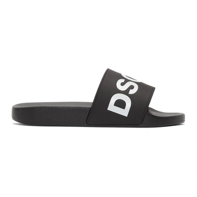 Shop Dsquared2 Black Dune Slides In M063 Black+white