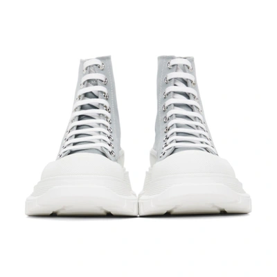 Shop Alexander Mcqueen Ssense Exclusive Grey Tread Slick Platform High Sneakers In 1836 Silv