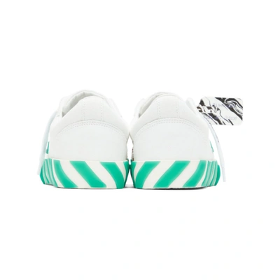 Shop Off-white White & Green Vulcanized Low Sneakers In White Green