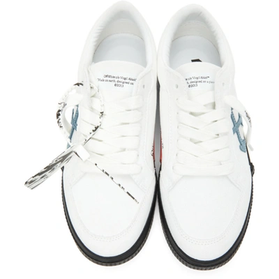 Shop Off-white White Low Vulcanized Sneakers In White Light Blue