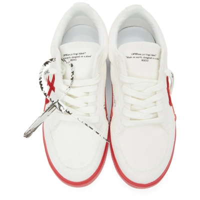 Shop Off-white & Red Vulcanized Low Sneakers In White Red