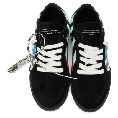 Shop Off-white Black & Green Vulcanized Diagonal Print Sneakers In Black/blue