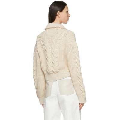 Shop Nanushka Off-white Eria Zip-up Sweater In Creme