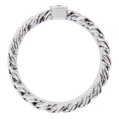 Shop Tom Wood Silver Spinel Slim Chain Ring