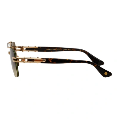 Shop Dita Gold & Tortoiseshell Grand-evo One Sunglasses In Whtgldbrwn