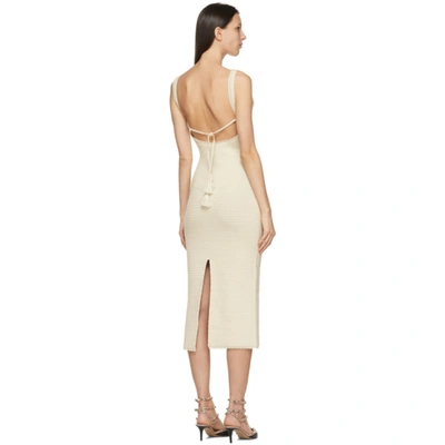 Shop Valentino Beige Crochet Tank Top Dress In A03 Ivory