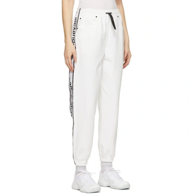 Shop Alexander Wang White Logo Tape Jeans In Optic White