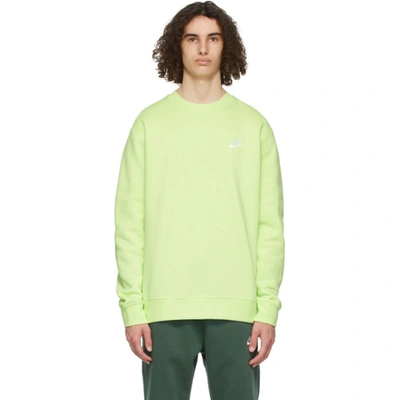 Shop Nike Green Sportswear Club Sweatshirt In Liquid Lime