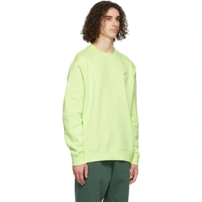 Shop Nike Green Sportswear Club Sweatshirt In Liquid Lime