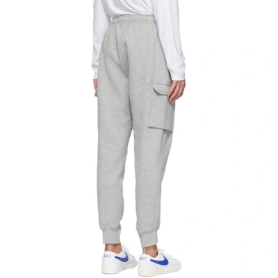 Shop Nike Grey Fleece Sportswear Club Cargo Pants In Dk Grey Hea