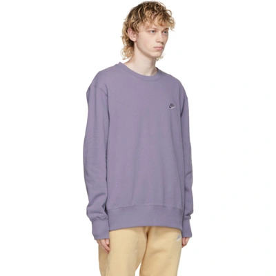 Shop Nike Purple Nsw Crewneck Sweatshirt In Dayb/violet