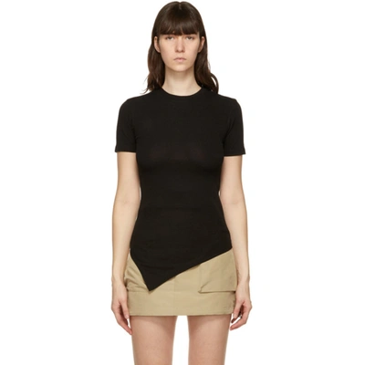 Shop Andersson Bell Ssense Exclusive Black Asymmetric Ruched Cindy T-shirt