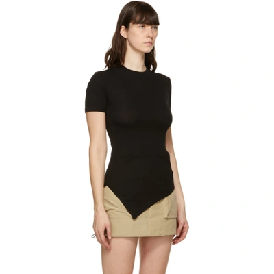 Shop Andersson Bell Ssense Exclusive Black Asymmetric Ruched Cindy T-shirt