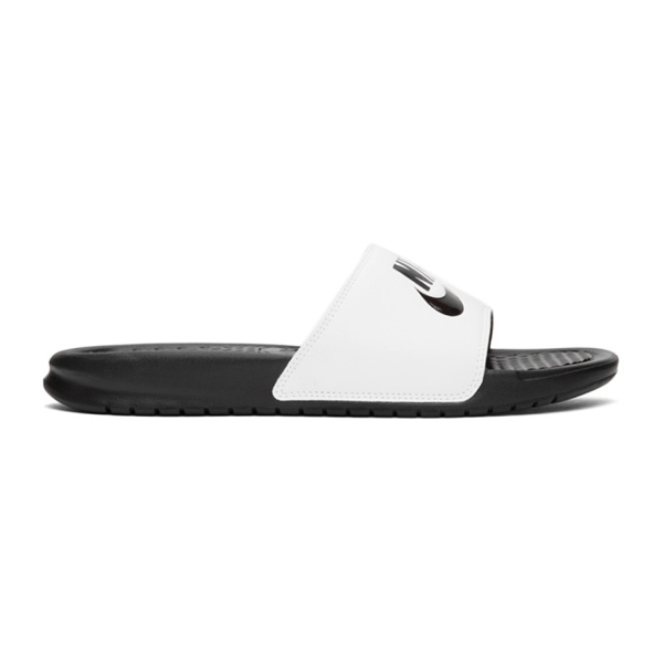 nike white and black slides