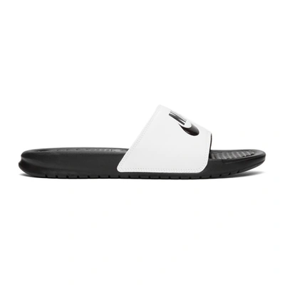 Men's Benassi Just Do It Slide Sandals From Finish Line In White
