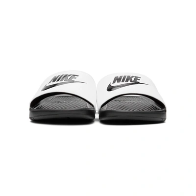 Shop Nike White And Black Benassi Jdi Sandals In 100 White/b