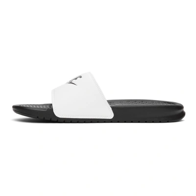 Shop Nike White And Black Benassi Jdi Sandals In 100 White/b