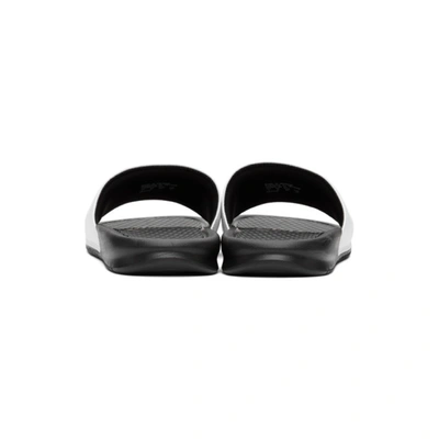 Shop Nike White And Black Benassi Jdi Sandals In 100 White/b