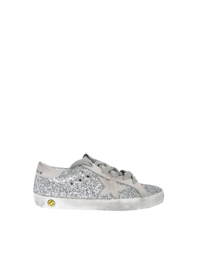 Shop Golden Goose Superstar Kids Sneaker In Argento