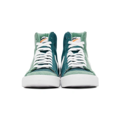 Shop Nike Green & White Suede Blazer Mid '77 Sneakers In 300 Healing