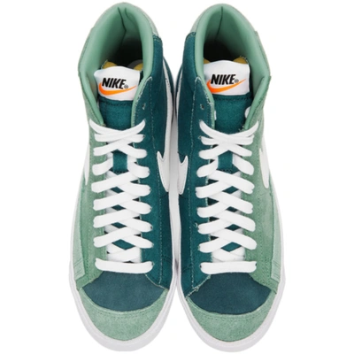 Shop Nike Green & White Suede Blazer Mid '77 Sneakers In 300 Healing