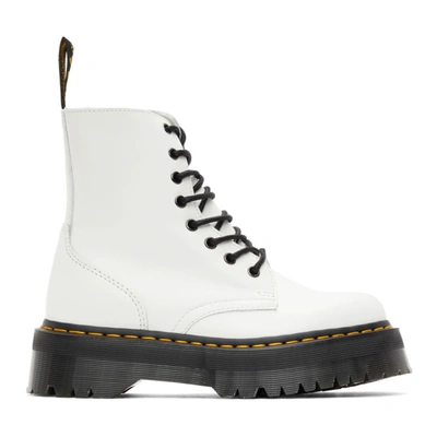 Shop Dr. Martens' White Jadon Platform Boots