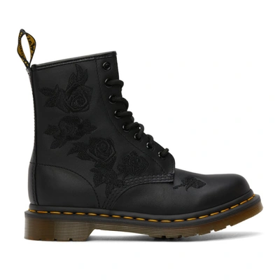 Shop Dr. Martens' Black 1460 Vonda Mono Floral Boots