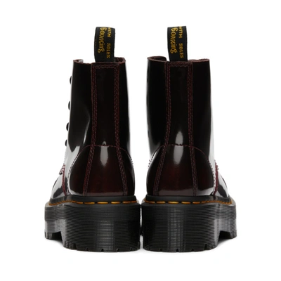 Shop Dr. Martens' Red Sinclair Quad Retro Boots In Cherry Red