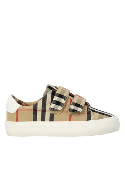 Shop Burberry House Check Motif Sneaker In Archive Beige/white