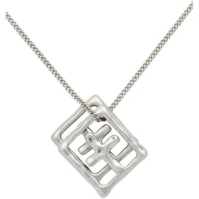 Shop Ksubi Silver Dripps Box Cross Necklace