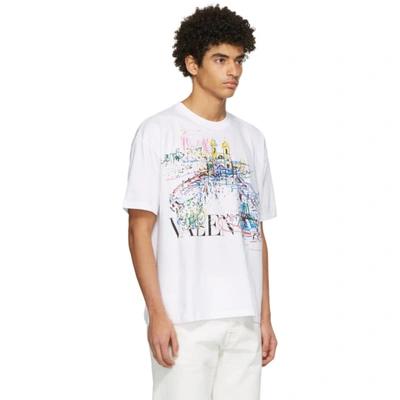 Shop Valentino White Roman Sketches T-shirt In A1c Bianco/