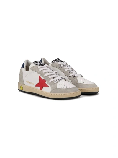 Shop Golden Goose Star Patch Senakers In Bianco-rosso