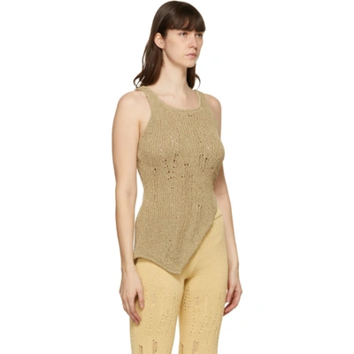 Shop Andersson Bell Yellow Asymmetry Top In Khaki