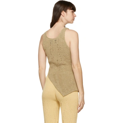 Shop Andersson Bell Yellow Asymmetry Top In Khaki