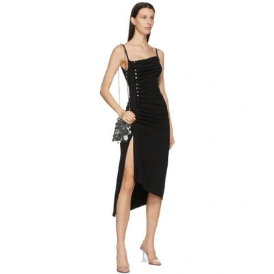 Shop Paco Rabanne Black Side-button Midi Dress In 001 Black