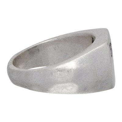 Shop Ksubi Silver Dripps Box Cross Signet Ring